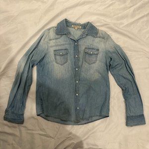 Love Culture Denim Blue Button Down Long Sleeve Shirt